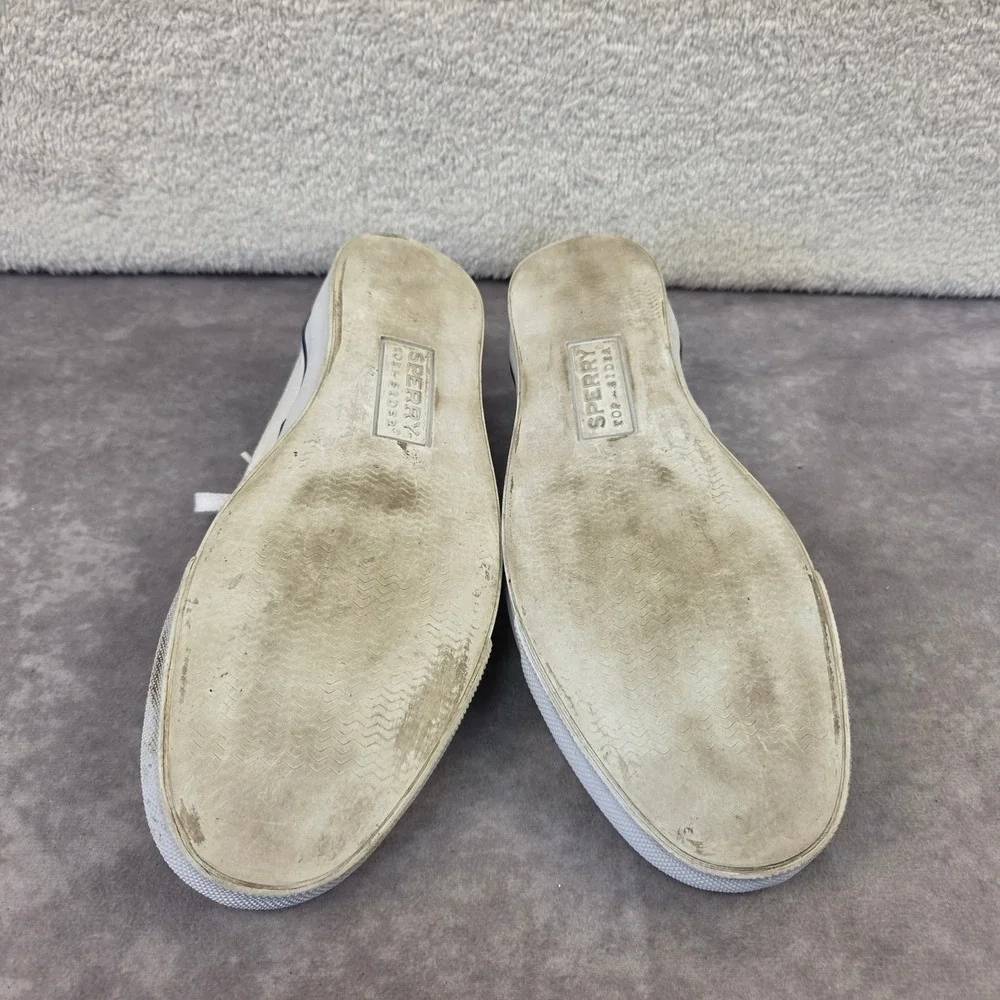 Sperry Top-Sider Marine Mens 10M Cream Canvas Low Top Sneakers 0563551